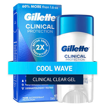 Gillette Clinical Protection Clear Gel Antiperspirant and Deodorant for Men Cool Wave Scent