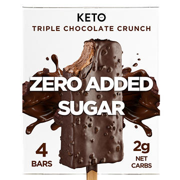 Keto Pint Zero Added Sugar Triple Chocolate Crunch Ice Cream Bars
