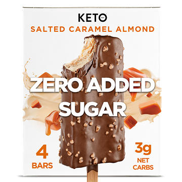 Keto Pint Zero Added Sugar Salted Caramel Almond Ice Cream Bars