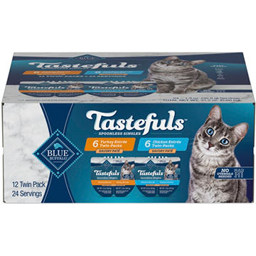 Blue Buffalo Tastefuls Turkey & Chicken Savory Pate Wet Cat Food Variety Packs