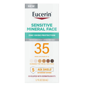 Eucerin Tinted Sensitive Mineral Sunscreen Face Lotion - SPF 35, All Skin Tones