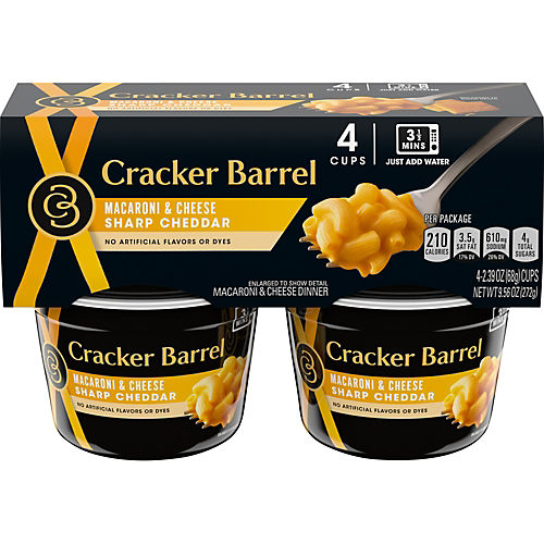 Cracker Barrel Macaroni & Cheese Sharp Cheddar Cups - Shop Pantry Meals at  H-E-B