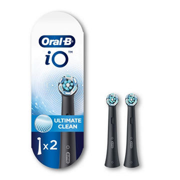 Oral-B iO Ultimate Clean Replacement Brush Heads, Black, 2ct