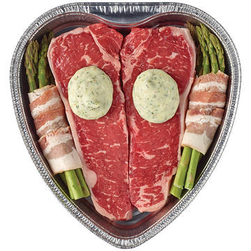 Meal Simple by H-E-B New York Strip Steaks & Bacon-Wrapped Asparagus Dinner for Two