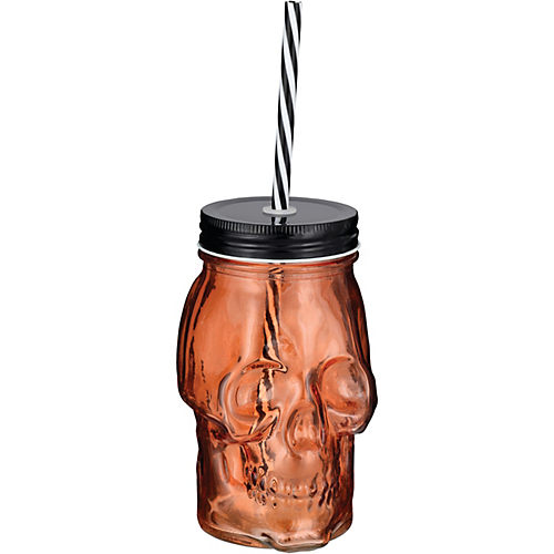 Holiday Home Clear Iridescent 4L Glass Skull Halloween Beverage