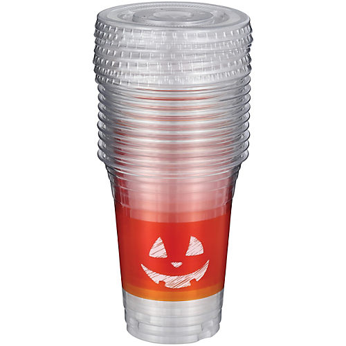 Fun Express Jack-O-Lantern Disposable Plastic Cups - 16 oz Bulk 50 ct, Adult Unisex, Size: One Size