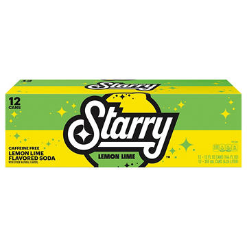 Starry Lemon Lime Soda 12 oz Cans