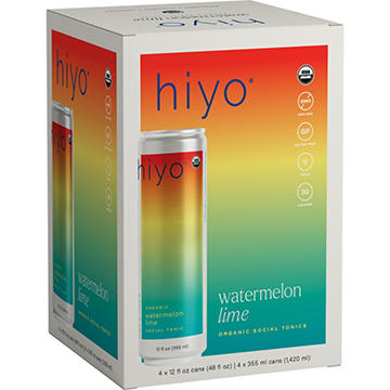 hiyo Non-Alcoholic Sparkling Social Tonic 4 pk Cans - Watermelon Lime