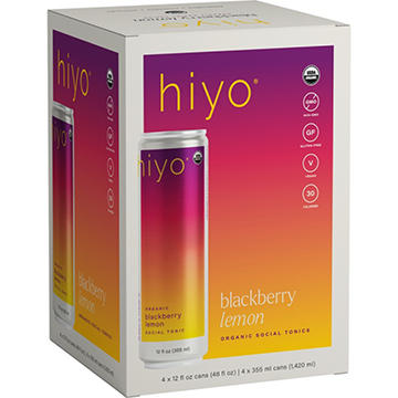 hiyo Non-Alcoholic Sparkling Social Tonic 4 pk Cans - Blackberry Lemon