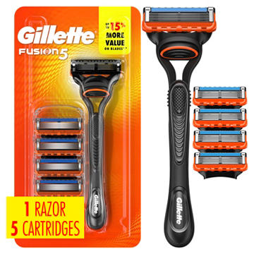 Gillette Fusion5 Shaving Razor + 5 Blade Refills for Men