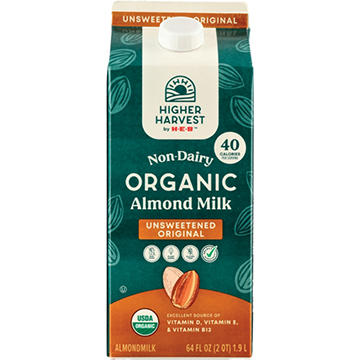 Higher Harvest by H-E-B Organic Non-Dairy Unsweetened Original Almond Milk