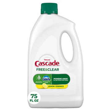 Cascade Free & Clear Dishwasher Detergent Liquid Gel, Lemon Scent