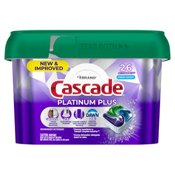 Cascade Platinum Plus Dishwasher Pods, Fresh Scent