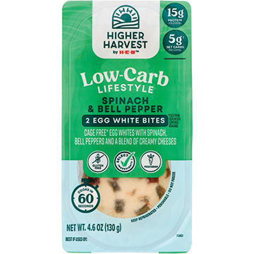 Higher Harvest by H-E-B Low-Carb Lifestyle Egg White Bites – Spinach & Bell Pepper
