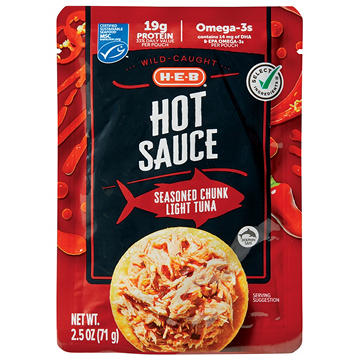 H-E-B Wild Caught Seasoned Chunk Light Tuna Pouch - Hot Sauce