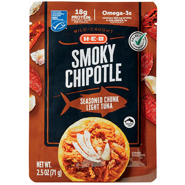 H-E-B Wild Caught Seasoned Chunk Light Tuna Pouch - Smoky Chipotle