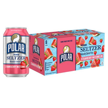 Polar Seltzer Water Strawberry Watermelon 12 oz Cans