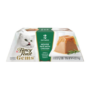 Fancy Feast Purina Gems Pate Cat Food Mousse - Chicken and a Halo of Savory Gravy