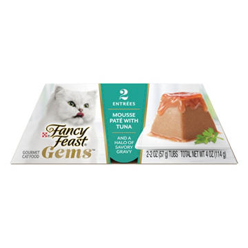 Fancy Feast Purina Gems Pate Cat Food Mousse - Tuna and a Halo of Savory Gravy