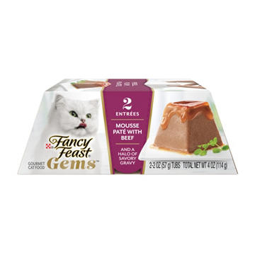 Fancy Feast Purina Gems Pate Cat Food Mousse - Beef and a Halo of Savory Gravy
