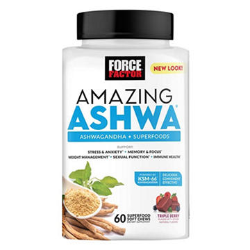 Force Factor Amazing Ashwa Ashwagandha Soft Chews - Triple Berry