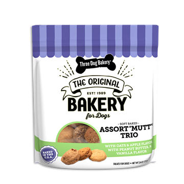 Three Dog Bakery Soft Baked Assorted Mutt Trio Dog Treats