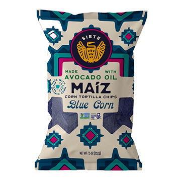Siete Corn Tortilla Chips Maiz Totopos - Blue Corn