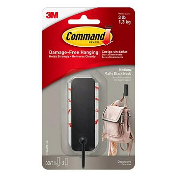 Command Medium Decorative Hook - Matte Black