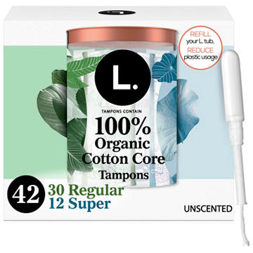 L. Organic Cotton Core Tampons - Regular + Super