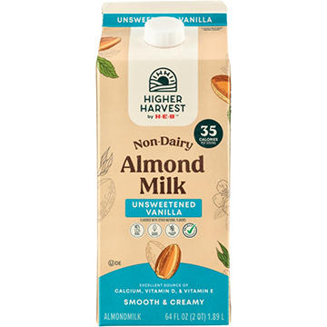 Higher Harvest by H-E-B Non-Dairy Unsweetened Vanilla Almond Milk