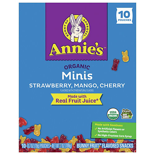 Annie's Organic Berry Patch Bunny Fruit Snacks, Gluten Free, 10 ct, 7 oz