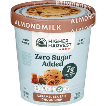 Higher Harvest by H-E-B Zero Sugar Added Caramel Sea Salt Choco Chip Non-Dairy Frozen Dessert