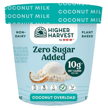 Higher Harvest by H-E-B Zero Sugar Added Non-Dairy Frozen Dessert – Coconut Overload