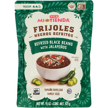 H-E-B Mi Tienda Microwavable Refried Black Beans – Jalapeño