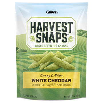 Calbee Harvest Snaps White Cheddar Baked Green Pea Snack Crisps