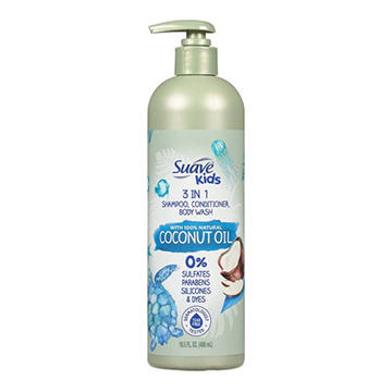 Suave Kids 3-in-1 Shampoo + Conditioner + Body Wash with Natural Coconut Oil