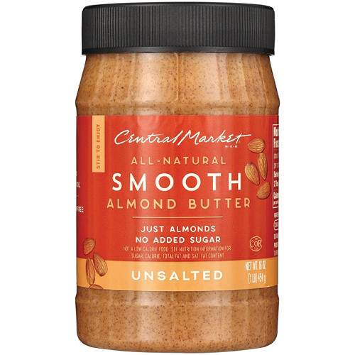 Central Market All-Natural Smooth Almond Butter – Unsalted, 16 oz