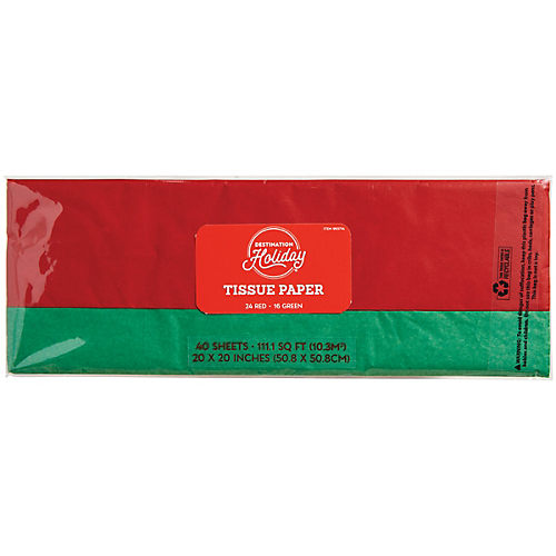 160 Pcs Red and Green Colored Tissue Paper for Gift Wrapping Bags, 15x20,  PACK - Harris Teeter