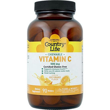Country Life Chewable Vitamin C Wafers - 500 mg