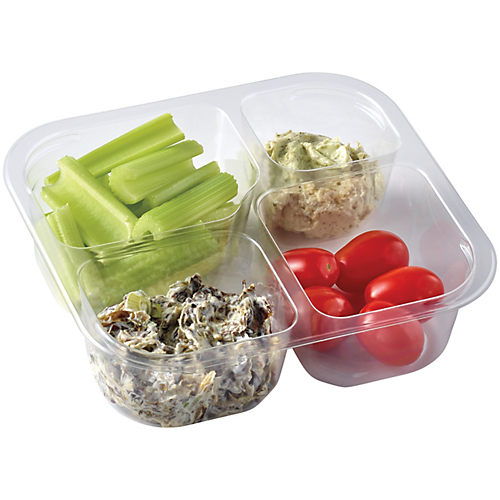 Meal Simple by H-E-B Snack Tray - Sugar Snap Peas, Carrots, Almonds, Hummus  & Trail Mix - Shop Snack Trays at H-E-B