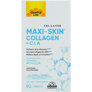 Country Life Maxi-Skin Collagen + C & A Tablets