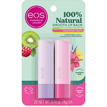 eos 100% Natural Lip Balm - Raspberry Kiwi Splash & Passionfruit Agave