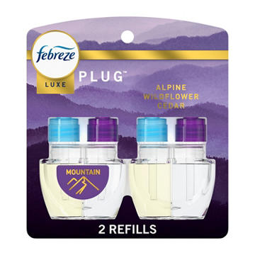 Febreze Luxe Plug In Air Freshener Odor-Fighting Scented Oil Refill - Mountain