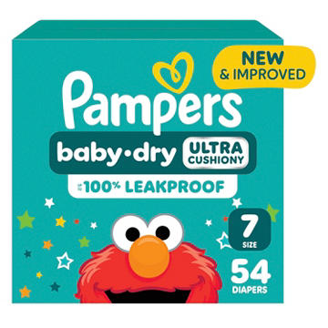Pampers Baby Dry Ultra Cushiony Diapers - Size 7 (26-50 lbs)