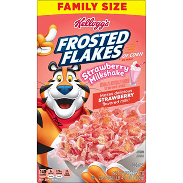 Kellogg's Frosted Flakes Strawberry Milkshake Cereal