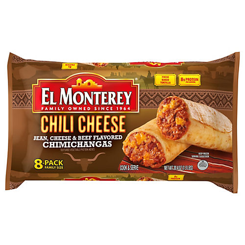 El Monterey Chimichangas Burritos Spicy Jalapeno Bean & Cheese (8 ct)