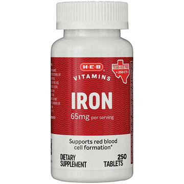 H-E-B Vitamins Iron 65 mg Tablets - Texas-Size Pack