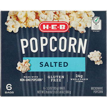H-E-B Microwave Popcorn - Salted