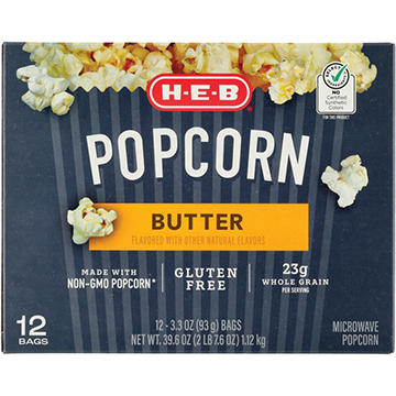 H-E-B Microwave Popcorn - Butter