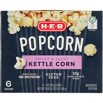 H-E-B Microwave Kettle-Style Popcorn - Sweet & Salty